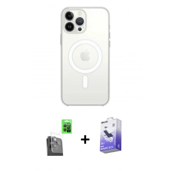 MARSİLYAN™- iPhone 16 Pro Max Kılıf Kutup Klasik Serisi - Siyah Bilvis 5in1 5D Magic Hayalet Cam Ekran Koruyucu + Raze Metal Kamera Lens - SH