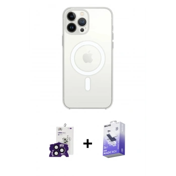 MARSİLYAN™- iPhone 16 Pro Max Kılıf Kutup Klasik Serisi - Siyah Bilvis 5in1 5D Magic Hayalet Cam Ekran Koruyucu + Bilvis Titan Kamera Lens - SH