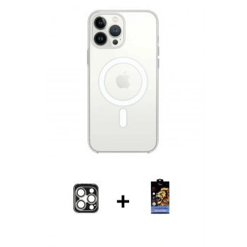 MARSİLYAN™- iPhone 16 Pro Max Kılıf Kutup Klasik Serisi - Siyah Buffer Hayalet Cam Ekran Koruyucu + PVD Metal Kamera Lens - GS