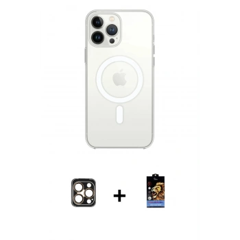 MARSİLYAN™- iPhone 16 Pro Max Kılıf Kutup Klasik Serisi - Siyah Buffer Hayalet Cam Ekran Koruyucu + PVD Metal Kamera Lens - GD