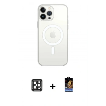 MARSİLYAN™- iPhone 16 Pro Max Kılıf Kutup Klasik Serisi - Siyah Buffer Hayalet Cam Ekran Koruyucu + PVD Metal Kamera Lens - SH
