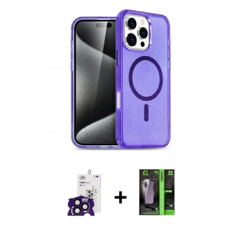 MARSİLYAN™- iPhone 16 Pro Max Kılıf Nova Asil Prime - Şeffaf 360 Full Body Arka Koruyucu + Bilvis Titan Kamera Lens - SH