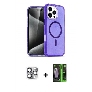 MARSİLYAN™- iPhone 16 Pro Max Kılıf Nova Asil Prime - Şeffaf 360 Full Body Arka Koruyucu + Pers Alüminyum Kamera Lens - GI