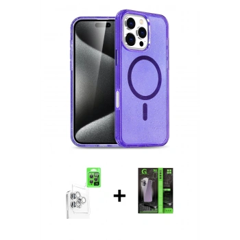 MARSİLYAN™- iPhone 16 Pro Max Kılıf Nova Asil Prime - Şeffaf 360 Full Body Arka Koruyucu + Raze Metal Kamera Lens - BZ