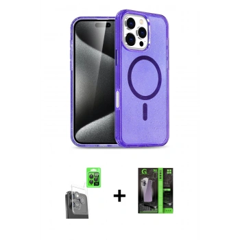 MARSİLYAN™- iPhone 16 Pro Max Kılıf Nova Asil Prime - Şeffaf 360 Full Body Arka Koruyucu + Raze Metal Kamera Lens - SH