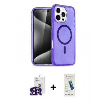MARSİLYAN™- iPhone 16 Pro Max Kılıf Nova Asil Prime - Şeffaf Pasifik Cam Ekran Koruyucu + Bilvis Titan Kamera Lens - SH