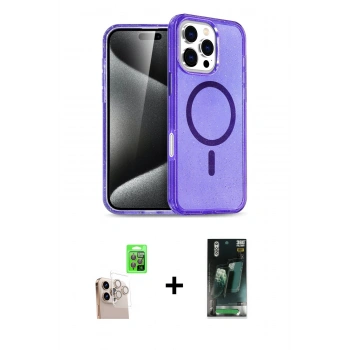 MARSİLYAN™- iPhone 16 Pro Max Kılıf Nova Asil Prime - Siyah 360 Mat Full Body Arka Koruyucu + Raze Metal Kamera Lens - NLGY