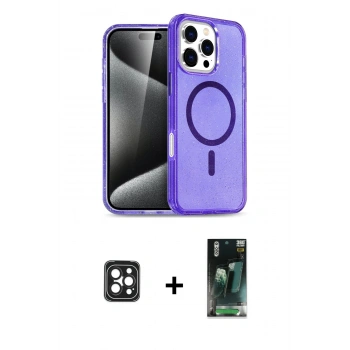 MARSİLYAN™- iPhone 16 Pro Max Kılıf Nova Asil Prime - Siyah 360 Mat Full Body Arka Koruyucu + PVD Metal Kamera Lens - SH