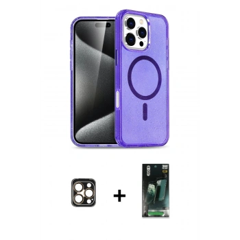 MARSİLYAN™- iPhone 16 Pro Max Kılıf Nova Asil Prime - Siyah 360 Mat Full Body Arka Koruyucu + PVD Metal Kamera Lens - GD