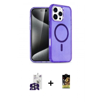 MARSİLYAN™- iPhone 16 Pro Max Kılıf Nova Asil Prime - Siyah Buffer Cam Ekran Koruyucu + Bilvis Titan Kamera Lens - TMGI