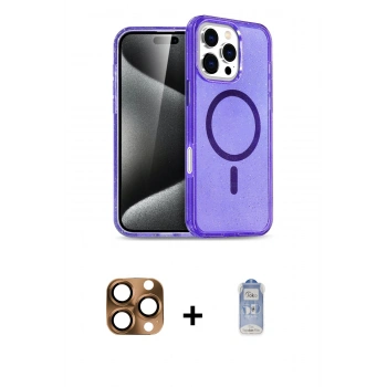 MARSİLYAN™- iPhone 16 Pro Max Kılıf Nova Asil Prime - Siyah Joko Magic 5D Cam + Pers Alüminyum Kamera Lens - CLTM