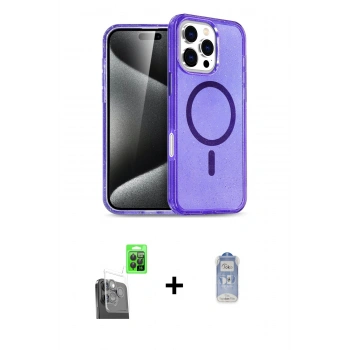 MARSİLYAN™- iPhone 16 Pro Max Kılıf Nova Asil Prime - Siyah Joko Magic 5D Cam + Raze Metal Kamera Lens - SH