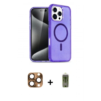 MARSİLYAN™- iPhone 16 Pro Max Kılıf Nova Asil Prime - Siyah Joko Magic 5D Hayalet Cam + Pers Alüminyum Kamera Lens - CLTM