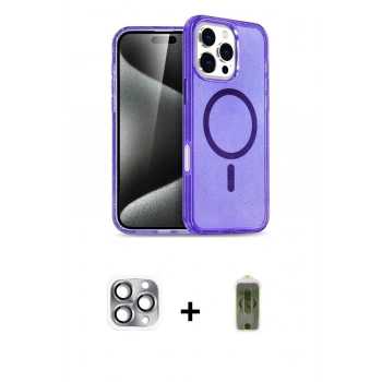 MARSİLYAN™- iPhone 16 Pro Max Kılıf Nova Asil Prime - Siyah Joko Magic 5D Hayalet Cam + Pers Alüminyum Kamera Lens - GI