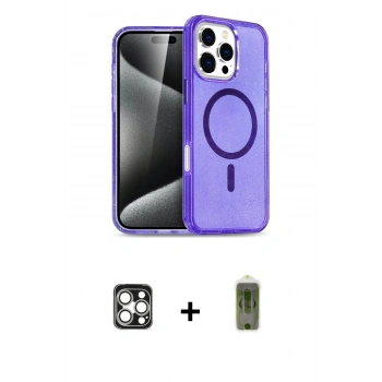 MARSİLYAN™- iPhone 16 Pro Max Kılıf Nova Asil Prime - Siyah Joko Magic 5D Hayalet Cam + PVD Metal Kamera Lens - GS