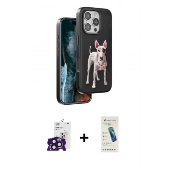 MARSİLYAN™- iPhone 16 Pro Max Kılıf Nova Form Koleksiyonu - Şeffaf Pasifik Cam Ekran Koruyucu + Bilvis Titan Kamera Lens - SH