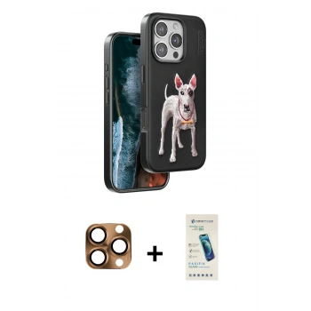 MARSİLYAN™- iPhone 16 Pro Max Kılıf Nova Form Koleksiyonu - Şeffaf Pasifik Cam Ekran Koruyucu + Pers Alüminyum Kamera Lens - CLTM