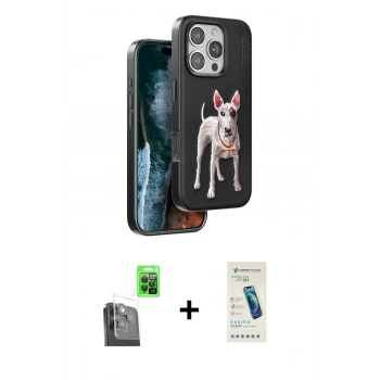 MARSİLYAN™- iPhone 16 Pro Max Kılıf Nova Form Koleksiyonu - Şeffaf Pasifik Cam Ekran Koruyucu + Raze Metal Kamera Lens - SH