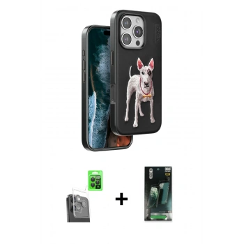 MARSİLYAN™- iPhone 16 Pro Max Kılıf Nova Form Koleksiyonu - Siyah 360 Mat Full Body Arka Koruyucu + Raze Metal Kamera Lens - SH