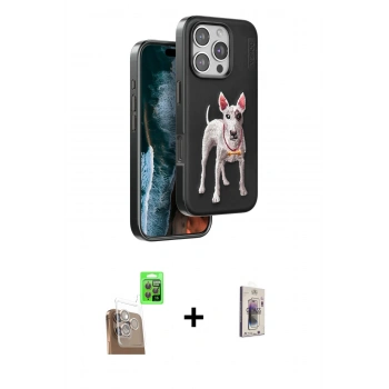 MARSİLYAN™- iPhone 16 Pro Max Kılıf Nova Form Koleksiyonu - Siyah Bilvis 3D Cam Ekran Koruyucu + Raze Metal Kamera Lens - CLTM