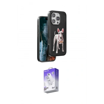 MARSİLYAN™- iPhone 16 Pro Max Kılıf Nova Form Koleksiyonu - Siyah Bilvis 5in1 3D Magic Cam Ekran Koruyucu