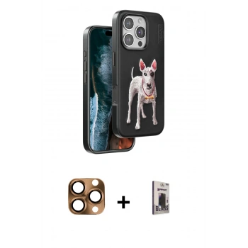 MARSİLYAN™- iPhone 16 Pro Max Kılıf Nova Form Koleksiyonu - Siyah Bilvis Hayalet Cam Ekran Koruyucu + Pers Alüminyum Kamera Lens - CLTM