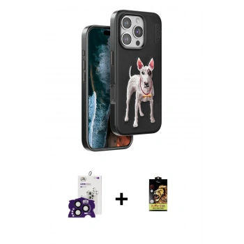 MARSİLYAN™- iPhone 16 Pro Max Kılıf Nova Form Koleksiyonu - Siyah Buffer Cam Ekran Koruyucu + Bilvis Titan Kamera Lens - SH