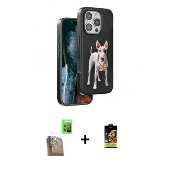 MARSİLYAN™- iPhone 16 Pro Max Kılıf Nova Form Koleksiyonu - Siyah Buffer Cam Ekran Koruyucu + Raze Metal Kamera Lens - CLTM