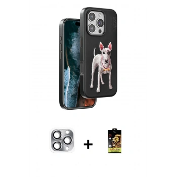 MARSİLYAN™- iPhone 16 Pro Max Kılıf Nova Form Koleksiyonu - Siyah Buffer Cam Ekran Koruyucu + Pers Alüminyum Kamera Lens - GI