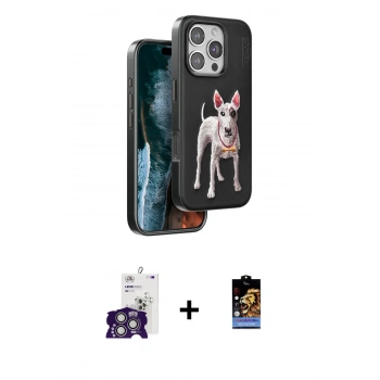 MARSİLYAN™- iPhone 16 Pro Max Kılıf Nova Form Koleksiyonu - Siyah Buffer Hayalet Cam Ekran Koruyucu + Bilvis Titan Kamera Lens - GS