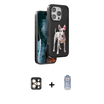 MARSİLYAN™- iPhone 16 Pro Max Kılıf Nova Form Koleksiyonu - Siyah Joko Magic 5D Cam + PVD Metal Kamera Lens - GD