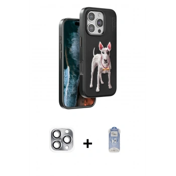 MARSİLYAN™- iPhone 16 Pro Max Kılıf Nova Form Koleksiyonu - Siyah Joko Magic 5D Cam + Pers Alüminyum Kamera Lens - GI