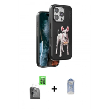 MARSİLYAN™- iPhone 16 Pro Max Kılıf Nova Form Koleksiyonu - Siyah Joko Magic 5D Cam + Raze Metal Kamera Lens - SH