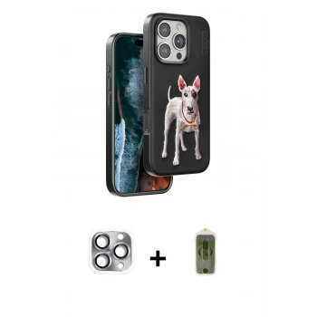 MARSİLYAN™- iPhone 16 Pro Max Kılıf Nova Form Koleksiyonu - Siyah Joko Magic 5D Hayalet Cam + Pers Alüminyum Kamera Lens - GI