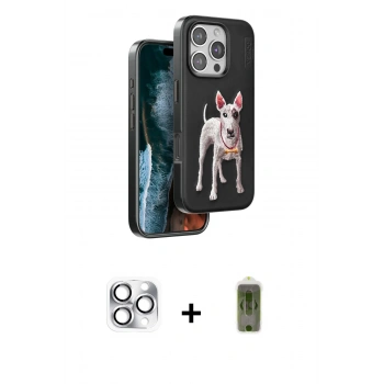 MARSİLYAN™- iPhone 16 Pro Max Kılıf Nova Form Koleksiyonu - Siyah Joko Magic 5D Hayalet Cam + Pers Alüminyum Kamera Lens - GS