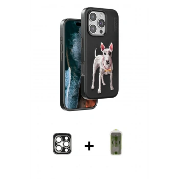 MARSİLYAN™- iPhone 16 Pro Max Kılıf Nova Form Koleksiyonu - Siyah Joko Magic 5D Hayalet Cam + PVD Metal Kamera Lens - GS