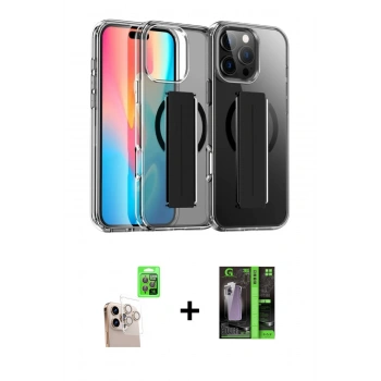 MARSİLYAN™- iPhone 16 Pro Max Kılıf Nova Işık Koleksiyonu - Şeffaf 360 Full Body Arka Koruyucu + Raze Metal Kamera Lens - NLGY