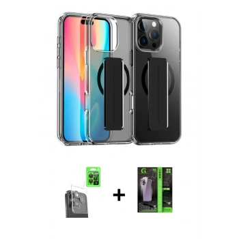 MARSİLYAN™- iPhone 16 Pro Max Kılıf Nova Işık Koleksiyonu - Şeffaf 360 Full Body Arka Koruyucu + Raze Metal Kamera Lens - SH