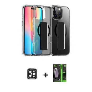 MARSİLYAN™- iPhone 16 Pro Max Kılıf Nova Işık Koleksiyonu - Şeffaf 360 Full Body Arka Koruyucu + PVD Metal Kamera Lens - SH