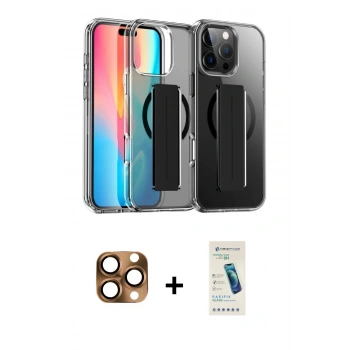 MARSİLYAN™- iPhone 16 Pro Max Kılıf Nova Işık Koleksiyonu - Şeffaf Pasifik Cam Ekran Koruyucu + Pers Alüminyum Kamera Lens - CLTM