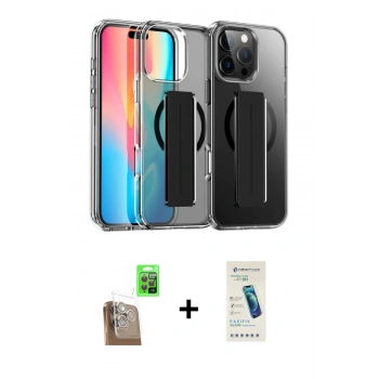 MARSİLYAN™- iPhone 16 Pro Max Kılıf Nova Işık Koleksiyonu - Şeffaf Pasifik Cam Ekran Koruyucu + Raze Metal Kamera Lens - CLTM