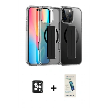 MARSİLYAN™- iPhone 16 Pro Max Kılıf Nova Işık Koleksiyonu - Şeffaf Pasifik Cam Ekran Koruyucu + PVD Metal Kamera Lens - SH