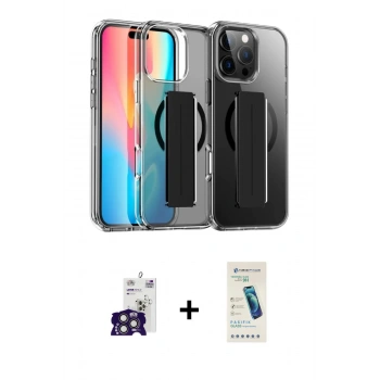 MARSİLYAN™- iPhone 16 Pro Max Kılıf Nova Işık Koleksiyonu - Şeffaf Pasifik Cam Ekran Koruyucu + Bilvis Titan Kamera Lens - TMGI