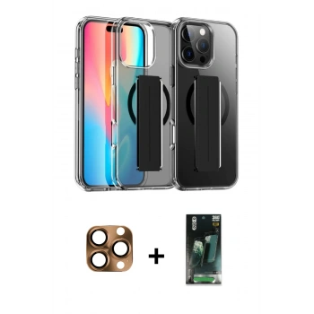 MARSİLYAN™- iPhone 16 Pro Max Kılıf Nova Işık Koleksiyonu - Siyah 360 Mat Full Body Arka Koruyucu + Pers Alüminyum Kamera Lens - CLTM