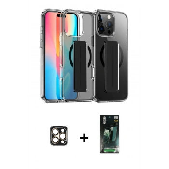 MARSİLYAN™- iPhone 16 Pro Max Kılıf Nova Işık Koleksiyonu - Siyah 360 Mat Full Body Arka Koruyucu + PVD Metal Kamera Lens - GD