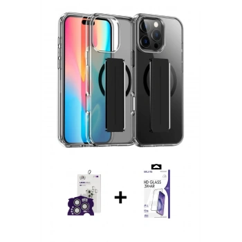 MARSİLYAN™- iPhone 16 Pro Max Kılıf Nova Işık Koleksiyonu - Siyah Bilvis 3X AR HD Cam Ekran Koruyucu + Bilvis Titan Kamera Lens - GS