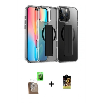 MARSİLYAN™- iPhone 16 Pro Max Kılıf Nova Işık Koleksiyonu - Siyah Buffer Cam Ekran Koruyucu + Raze Metal Kamera Lens - CLTM