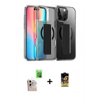 MARSİLYAN™- iPhone 16 Pro Max Kılıf Nova Işık Koleksiyonu - Siyah Buffer Cam Ekran Koruyucu + Raze Metal Kamera Lens - NLGY