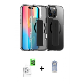 MARSİLYAN™- iPhone 16 Pro Max Kılıf Nova Işık Koleksiyonu - Siyah Joko Magic 5D Cam + Raze Metal Kamera Lens - BZ