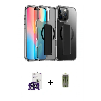 MARSİLYAN™- iPhone 16 Pro Max Kılıf Nova Işık Koleksiyonu - Siyah Joko Magic 5D Hayalet Cam + Bilvis Titan Kamera Lens - SH